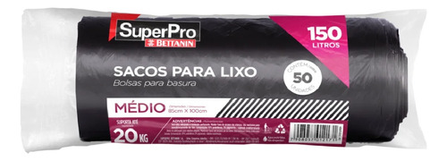 Saco De Lixo Superpro Bettanin150 Litros Resistente 50un