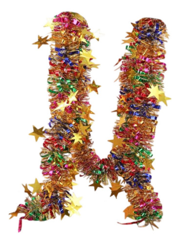 Guirnalda De Estrellas Navideñas Con Oropel, Decoración