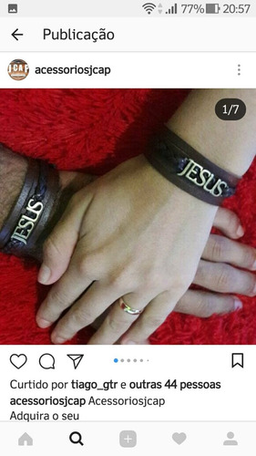 Kit 15 Pulseiras Em Couro Com Pingente Jesus Frete Grátis