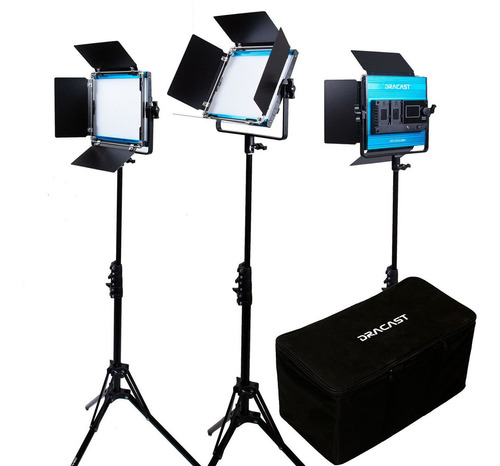 Dracast X-series 500 Bi-color 3-led Panel Kit With Hard Case