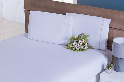 Jogo Lençol 4 Peças Cama Viúva 1,88m X 1,28m Percal Branco