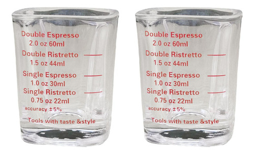2 Vasos Medidores De Café Expreso Con Báscula, Taza