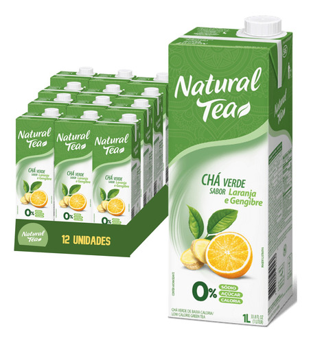 Chá Verde Com Laranja & Gengibre Natural Tea 1l (12 Litros)