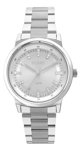 Relógio Feminino Prata Com Strass Euro Eu2036ylh/3k