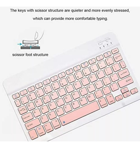 Teclado Bluetooth Con Ratón Soporte De Teléfono/tablet
