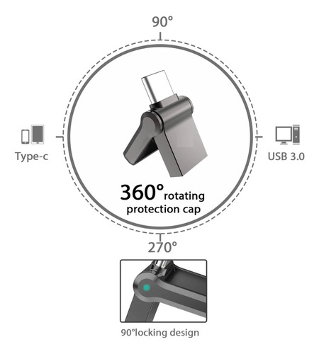 Pendrive 1tb Tipo C Y Usb Compatible Pc Android