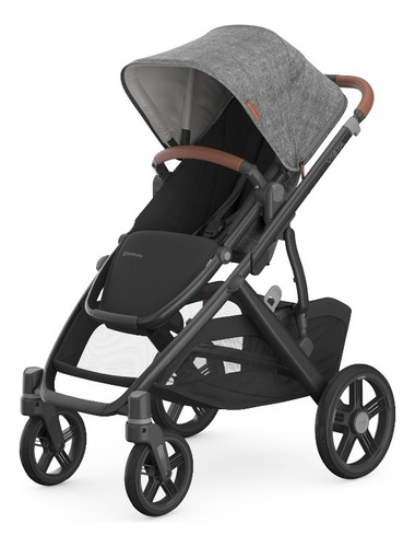 Carrinho de passeio Uppababy Vista V3 versátil e adaptável com chassi Upf 50+ cinza escuro preto