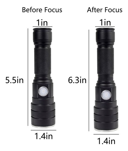 Linterna Led Hd Con Zoom, Flash De Emergencia De Altos Lúmen