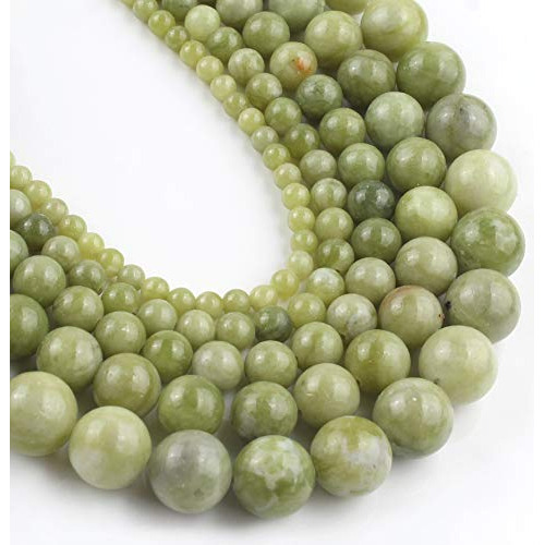 Abalorios Redondos De Jade Verde De China De 6 Mm, Pied...