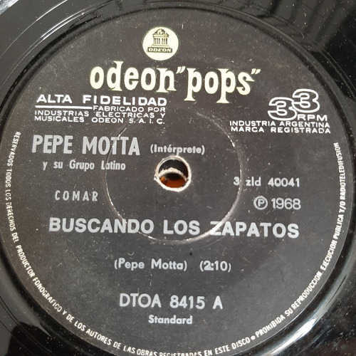 Simple Pepe Motta Y Su Grupo Latino Disc Odeon Pops C17