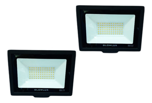 Pack X2 Proyector Reflector Led 50w Frío Glowlux - E. A. -