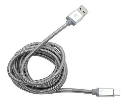 Imagen 1 de 6 de Cable Tipo C A Usb Metalizado 2.4 Amper 1,2 Mts Skyway