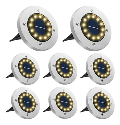 Kit 8 Luminaria Solar Jardim Com Sensor Externa Prova D'água