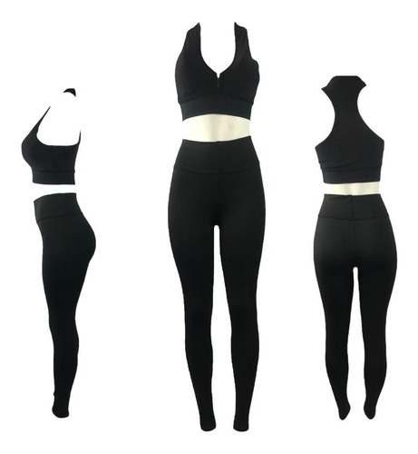 Conjunto Calça Legging E Top Roupa De Academia Suplex Verao