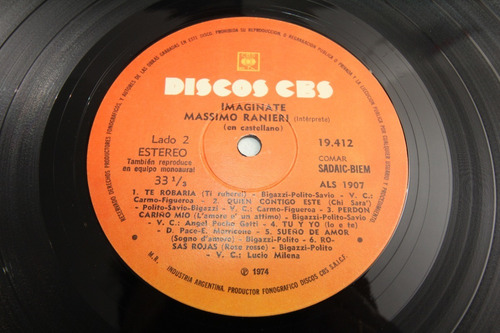 Vinilo Massimo Ranieri Imagínate En Castellano 1974 (Usado)