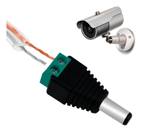 Conector Dc Macho 2.1mm X 5.5mm Power Jack Adaptador Cctv