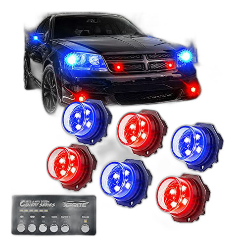 Kit Luces Estroboscópicas Policiales Led Rojas Y Azules De M