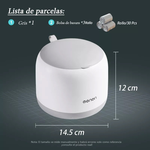 Mini Bote De Basura De Escritorio Con Tapa, Oficina En Casa Color Gris