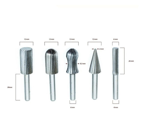 Imagen 6 de 10 de Fresas/limas Rotativas P/taladro - Metal/acero Rápido/madera
