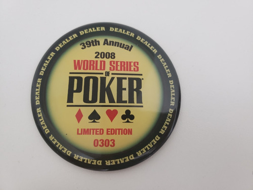 Poker Memorabilia - Button Dealer Oficial Do Wsop - Original