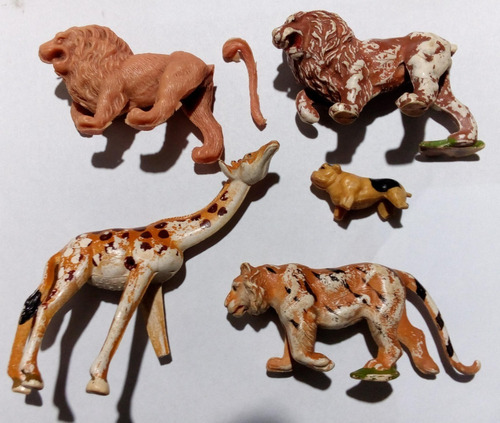 Animales Plastico Eg Toys. Decada Del 60. Lote X 5