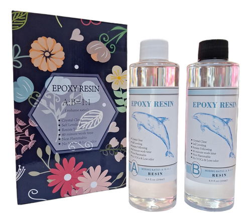 Resina Epoxi Cristal Transparente 1:1 408ml Bijou Joyas 