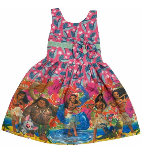 Vestido De Festa Infantil Temático Moana