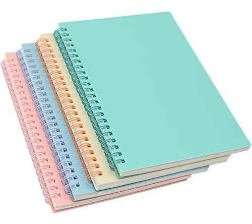 Cuaderno Para Escuela Espiral 4pcs Rayado 4 Colores 80 Hojas