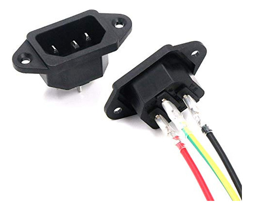 Pack De 2 Adaptadores Iec C14 250v 10a Con Conectores