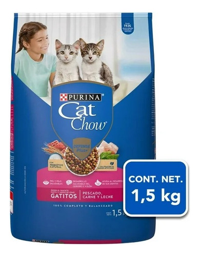Alimento Para Gato Purina Cat Chow Gatitos Pescado Carne Y L