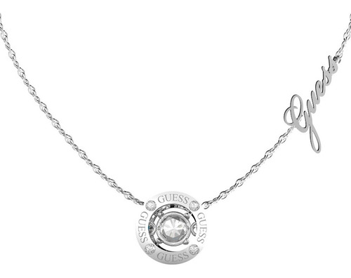 Collar Para Mujer Guess Solitaire Color Plata Jubn01459jw