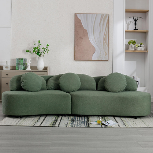 Livavege Sofa Modular Moderno, Respaldo Tapizado Curvado Sua