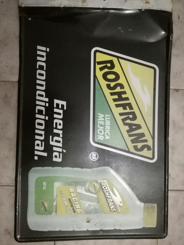 Anunció Aceite Roshfrans Letrero Lámina No Pepsi Coca Garage (Usado)
