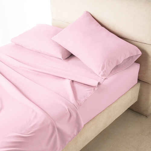 Juego Sabanas Matrimonial Esencial Suavitec Concord Color Rosa Light Diseño De La Tela Liso