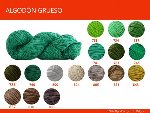 Imagen 4 de 5 de Hilado Algodón Grueso Nube X 200 Gr. Por Color
