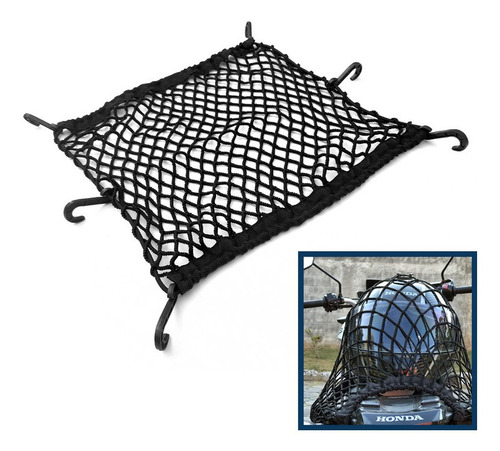 Rede Grande Aranha Moto Capacete 55x55 Cm