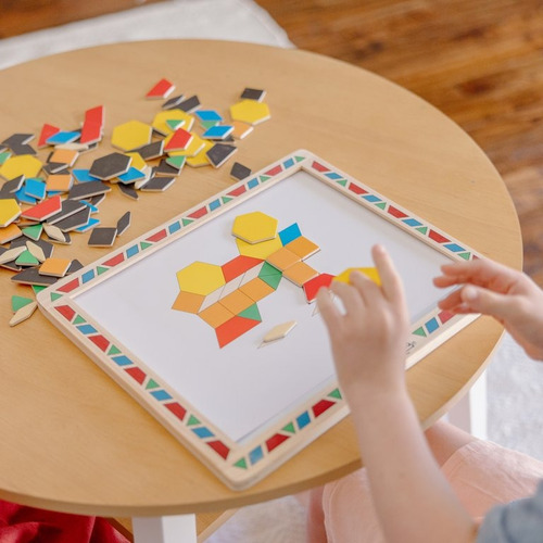 Melissa & Doug Juego Bloques De Patrón Magnético De Madera