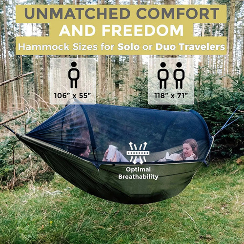 X2 Hamaca Nailon Con Mosquitero, Ideal Para Camping Y Jardín Variedad Hamaca