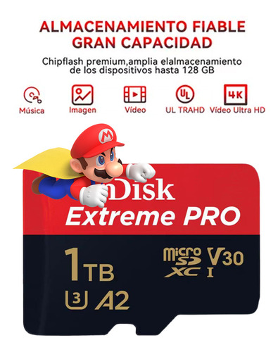 Tarjeta de Memoria Bluemos Micro Sd De 1tb Para Nintendo Switch 4k Tarjeta De Memoria Extreme Extreme Plus con Adaptador Sd De Se Incluye Qi De Adaptación Usb
