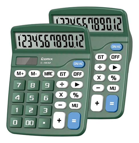 Calculadora De Escritorio Comix 12 Dígitos Con Pantalla Lcd