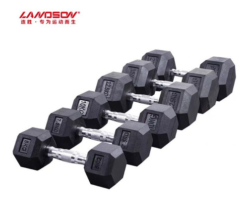Imagen 2 de 4 de Mancuerna 2kg Hexagonal De Hierro Recubierto Pesas Gym Atf