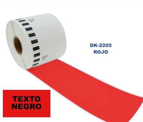 Rollo Continuo Color Etiqueta Dk 2205 62mm Ql800 820 700 570