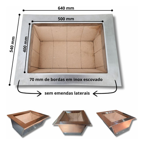 Kit Churrasqueira Inox Coifa Braseiro 50x40 Capa + Painel