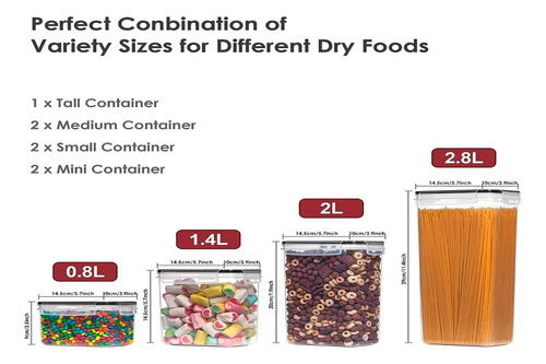 Contenedor Para Almacenar Comida 7 Pcs De Plastico