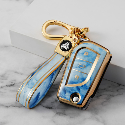 Tf Monedero De Porcelana Azul Y Blanca Con 4 Llaves En