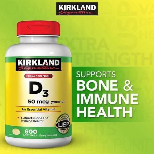 Vitamina D3 50 Mcg 2000 Ui Kirkland Com 600 Softgels Eua