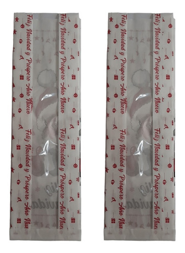 Imagen 3 de 3 de Bolsas De Papel Parafinado Con Ventana Modelo Santa Claus
