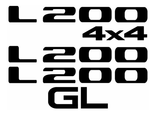 Kit Emblema Adesivos Mitsubishi L200 Gl 4x4 Lgl001 Fgc