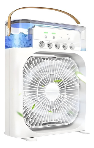 Mini Aire Acondicionado Portátil 3 Velocidades Escritorio 20 Cm Blanco Blanco Plástico 4