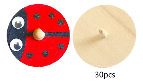 30 Piezas De Madera Sin Terminar Top, Kids Gyro Toys,